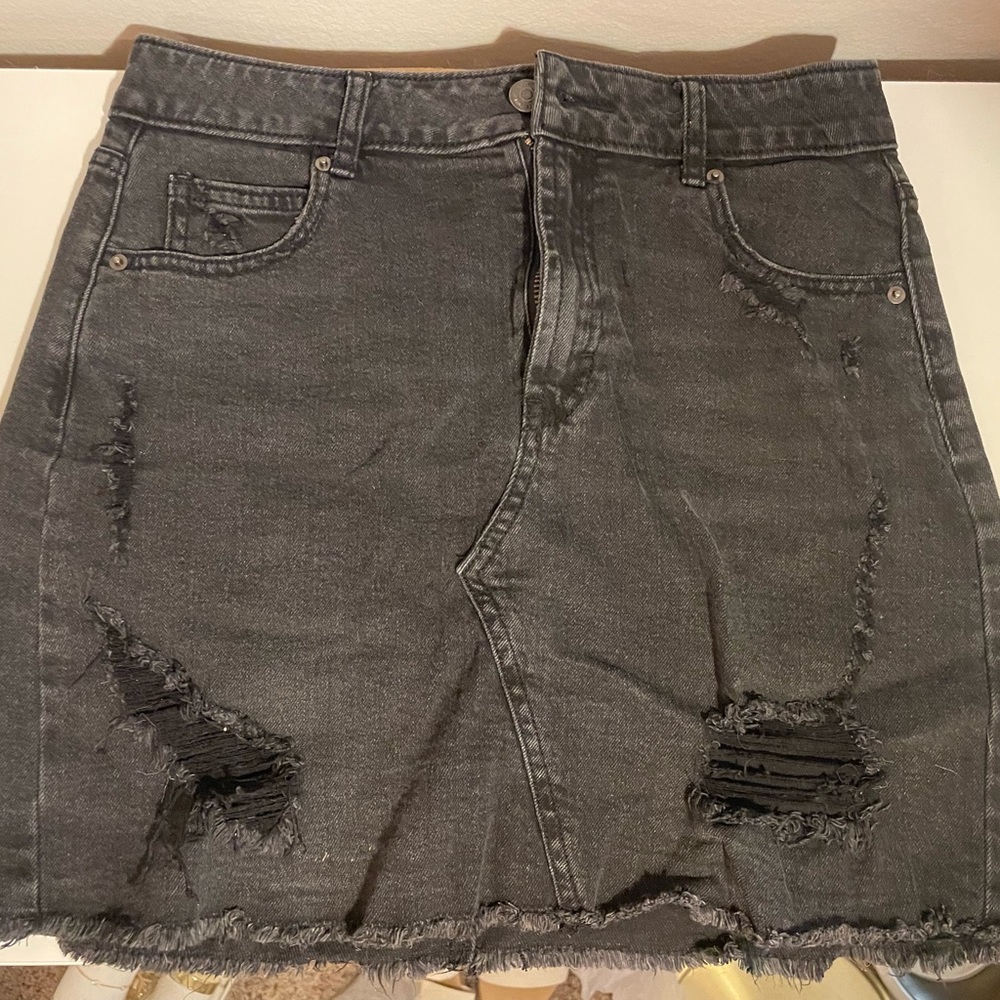 Black jean skirt